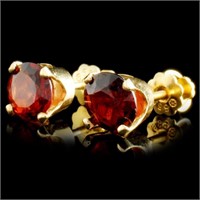 2.24ct Garnet Earrings in 14K Gold