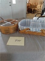 Two Longaberger baskets with cloth liners