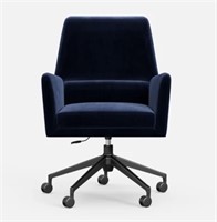 Designer Midnight Blue Velvet Office Desk Chair