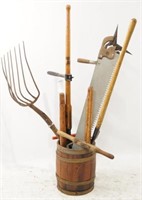 Assorted old farm tools