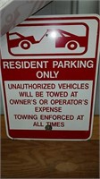 Resident parking only sign. Measures