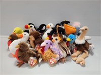 Beanie Babies:Early(Robin), Dinky, Quackers(Duck)