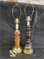 (2) VTG Wooden Table Lamps