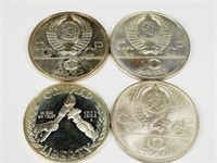 3 Soviet Olympic Coins 10 Ruble Silver & More
