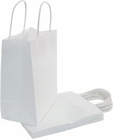 (400 CT)White Gift Bags w/Handles (8"x4.75"x10")