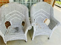 2 wicker chairs some damage see pics