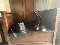 COWBOY HAT AND LUCCHESE BOOTS 11D
