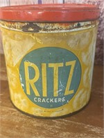 Vintage 13 Ounce Tin Ritz Crackers Canister