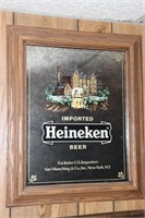 Heineken Imported Beer Mirror Bar Sign 15" X