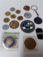 Lot of Various Tokens, Key Chain, Pendant-