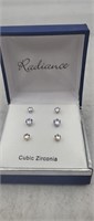 NEW 3 Pairs of Radiance Cubic Zirconia Earrings