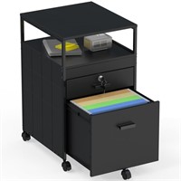 SHW Rolling and Vertical File Cabinet with 2