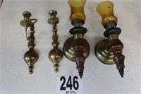 (2) Sets (4 Total) Wall Hanging Candle Holders