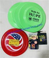 5 Green Walk For Hope Frisbees, 1 Red National