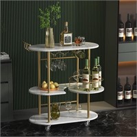 PAUKIN Gold Bar Carts with 4-Tier Storage Shelves