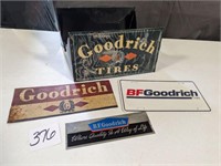 Goodrich Collapsible Metal Bin and signs