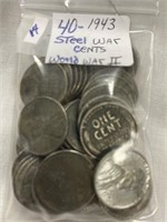 Lot 14-  Qty 40  1943 Steel War Cents