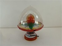 Old J. Chien Tin Toy 10" Tall - Top Spins, Flower