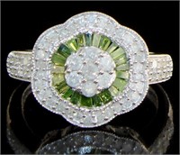 Stunning 1.00 ct Fancy Green & White Diamond Ring