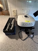 Electric skillet & knife/mixer set