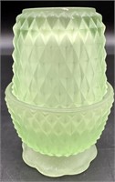 Indiana Green Satin Diamond Fairy Lamp