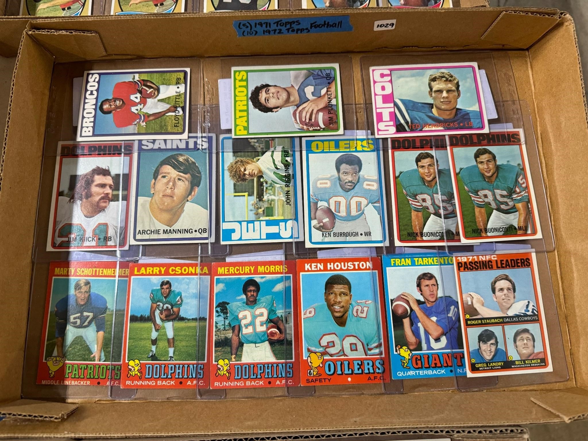 (5) 1971 Topps/(10) 1972 Topps Football