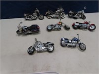 (8) Toy Replica 5" Harley Motorcycles