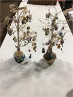 2 Easter trees with ornaments