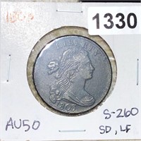 1803 Draped Bust Large Cent ABOUT UNC S-260 SD LF