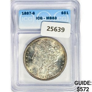 1887-S Morgan Silver Dollar ICG MS63