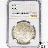 1887-O Morgan Silver Dollar NGC MS62