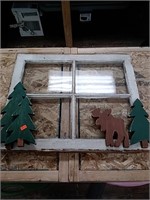 Window with decor moose