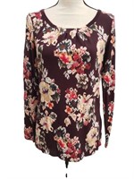 Lands End MD (10-12) Swoop Pleated Front Floral