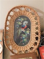 Feather art basket, 13x9.5