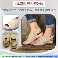 OPEN MOUTH SOFT CASUAL SLIPPER (SIZE:5.5)