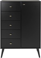 Prepac Milo Mid-Century Modern 5 Drawer Dresser