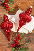 Ridged Finial Ornament - Set of 3