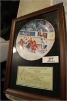 FRAMED COLLECTOR PLATE 1987 CANADA CUP