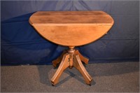 Single drawer drop leaf pedestal table, 36x20x29"h