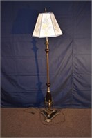 Ornate metal floor lamp, 65"h