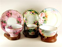 3 PIECE SAUCER AND TEACUP W STANDS