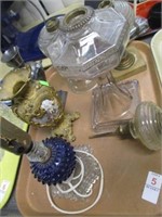 KERO LAMPS, URNS, BLUE GLASS LAMP