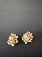 Gold-Tone Pearl Earrings