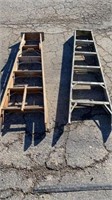 Aluminum and wood 6ft ladders