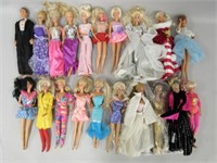 BOX LOT OF ASSORTED PLAYED WITH BARBIES: