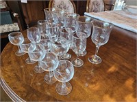 Gold Rim & Assorted Wine Glasses