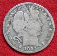 1893 Barber Silver Half Dollar