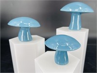 Set of 3 Georgia Blue Viking Mushrooms Pressed by