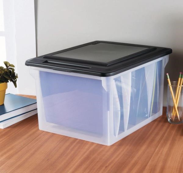 Sterilite 18.5" X 14" Plastic File Box Clear/Black