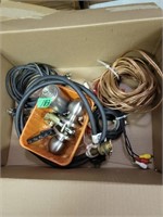 Box job lot, speaker wire, door handle